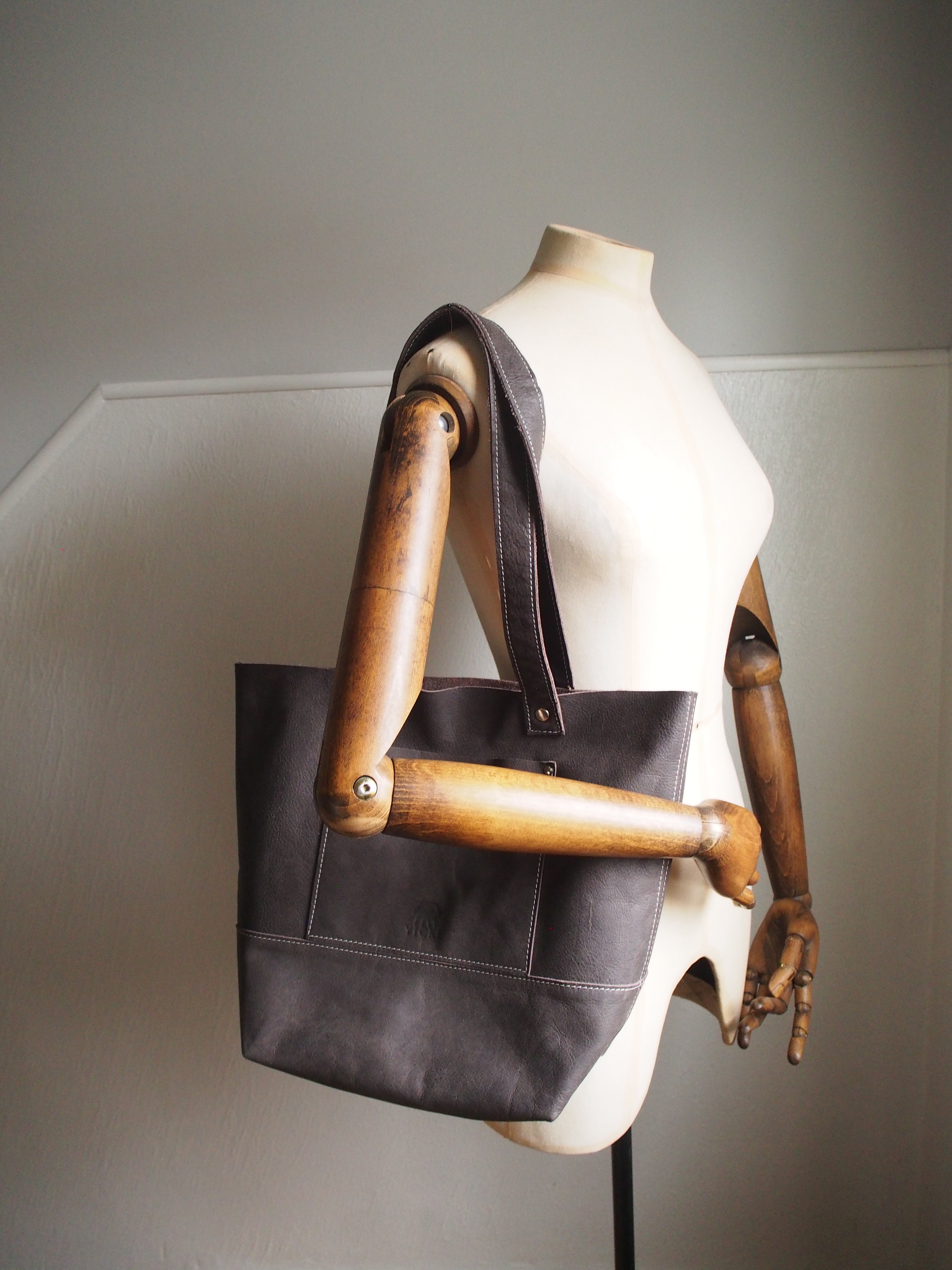 Grijze shopper
